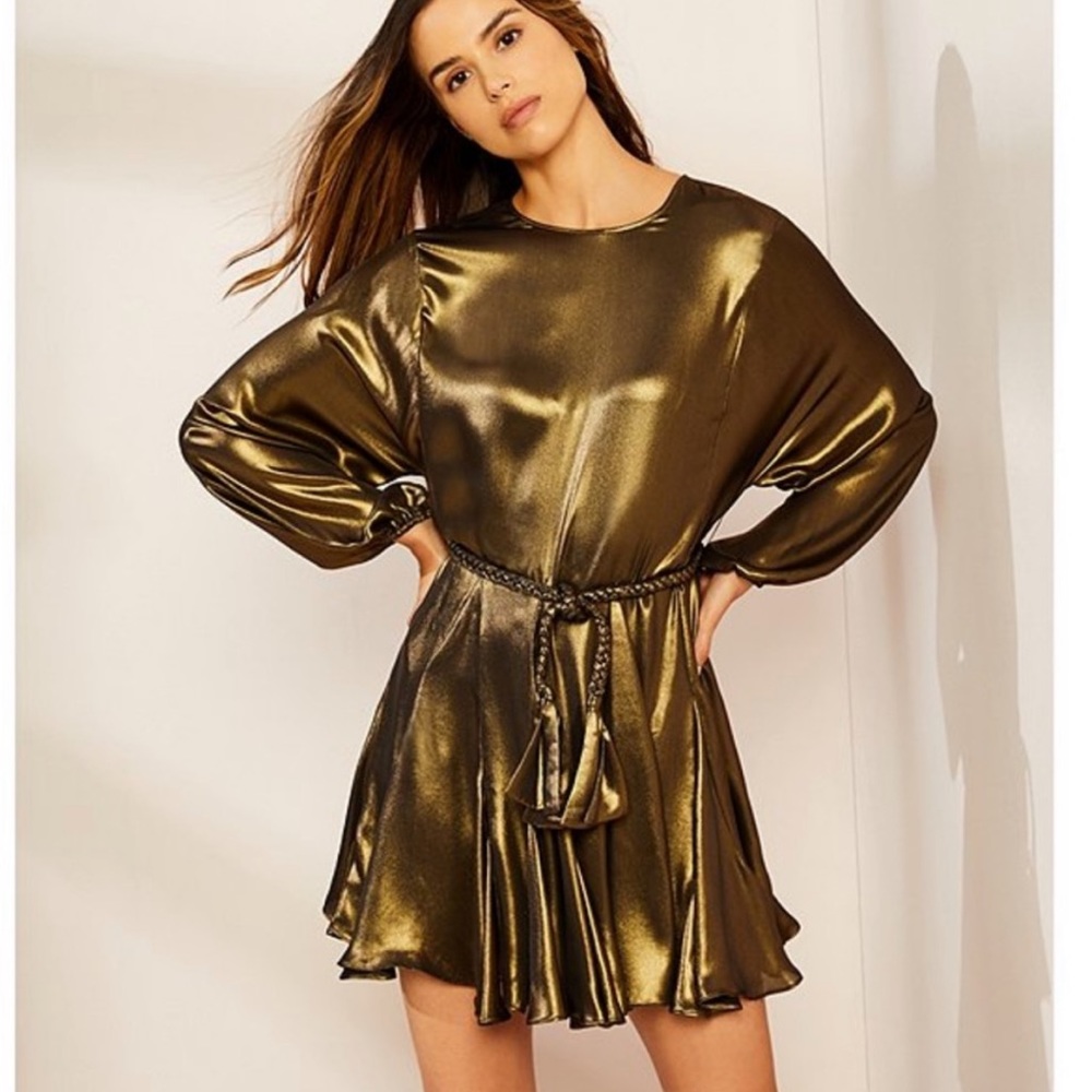 Bronze Gianni Bini Dress with braided belt